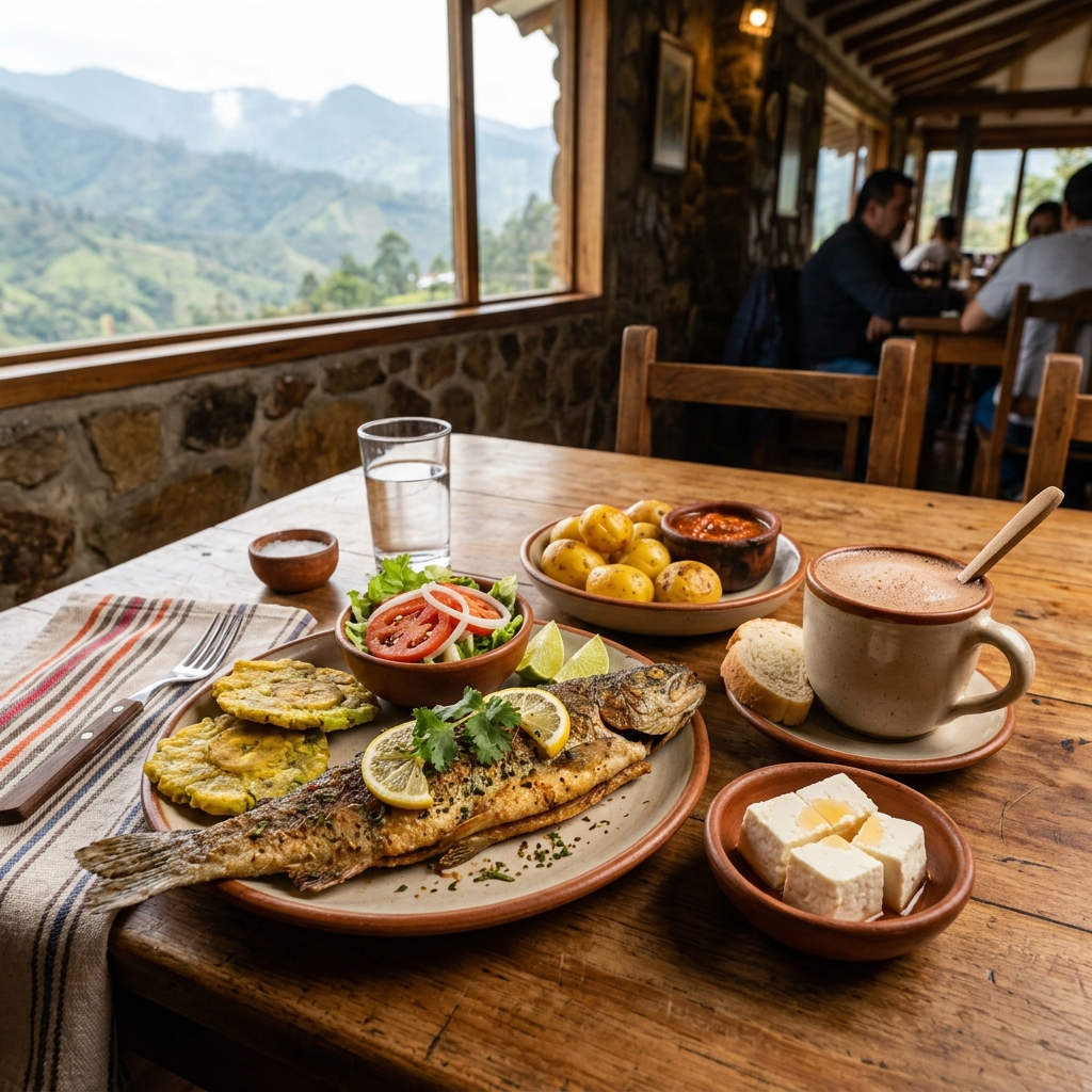Gastronomía típica: Trucha andina