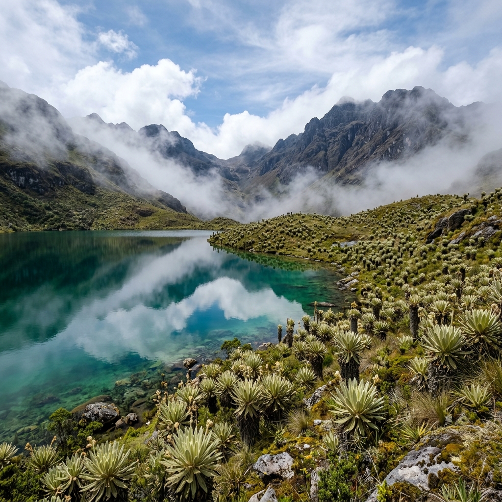 Páramo de Santurbán con lagunas y frailejones